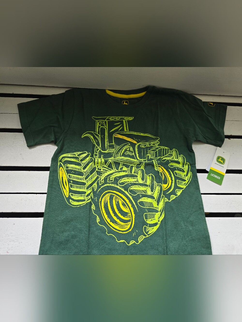 John Deere Green Short-Sleeve Tee with Yellow Tractor Graphic